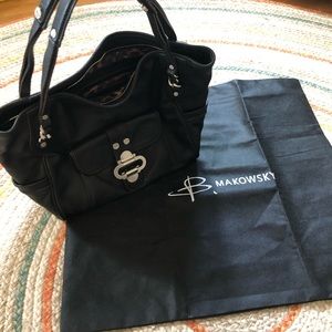 B. Makowsky Black Chain Linked Handbag